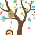 muursticker-boom-dieren-vrolijk-kleurrijk-kinderkamer
