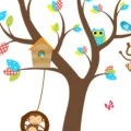 muursticker-boom-dieren-vrolijk-kleurrijk-kinderkamer