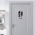WC stickers deur toilet hoognodige dame & heer grappig
