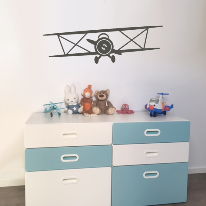 vliegtuig-dubbeldekker-muursticker-kinderkamer-babykamer