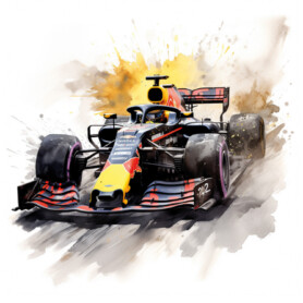 muursticker formule 1 max verstappen race auto racing car red bull