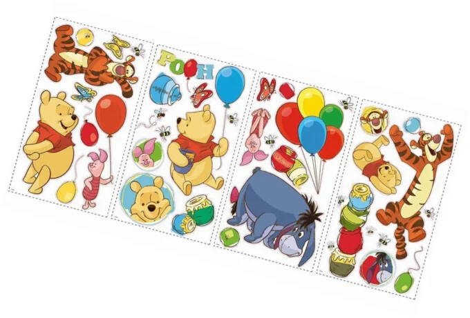 Winnie the pooh muurstickers kinderkamer set Roommates Rmk1498Scs Pooh And Friends Peel & Stick Wall Decal 1