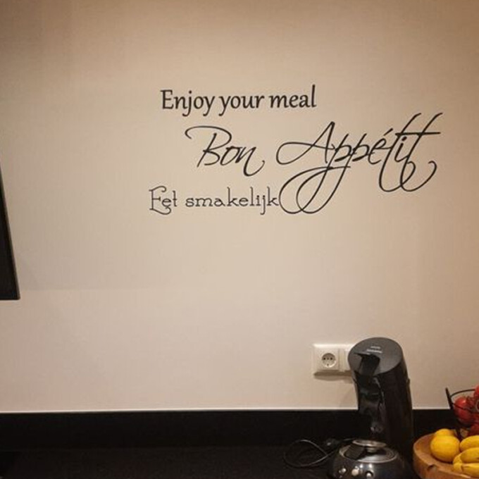 muursticker voor in de keuken zoek zwart ejoy your meal bon appetit eet smakelijk eetkamer ideeen inspiratie