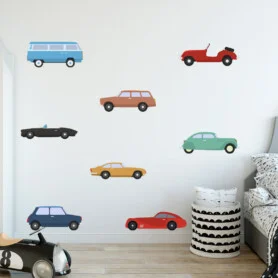 muurstickers-autos-kinderkamer-kleurrijk