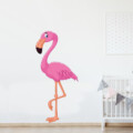 muursticker-flamingo-vogel-roze