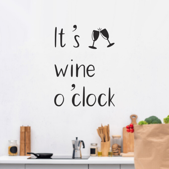 muursticker-wine-o-clock