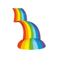 muursticker regenboog 3d effect verticaal kleurrijk