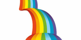muursticker regenboog 3d effect verticaal kleurrijk