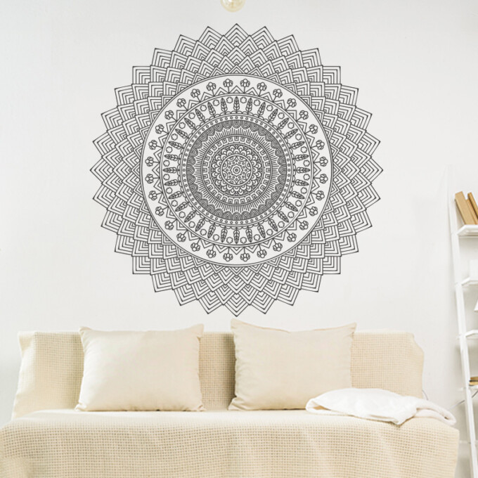 muursticker mandala gedetailleerd