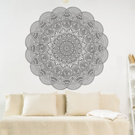 muursticker mandala woonkamer slaapkamer yoga namasté zwart wit groot ideeen leuk diy interieur