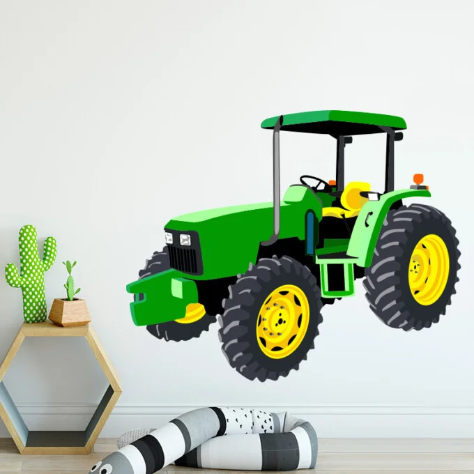 muursticker tractor trekker kinderkamer boeren john deere groen