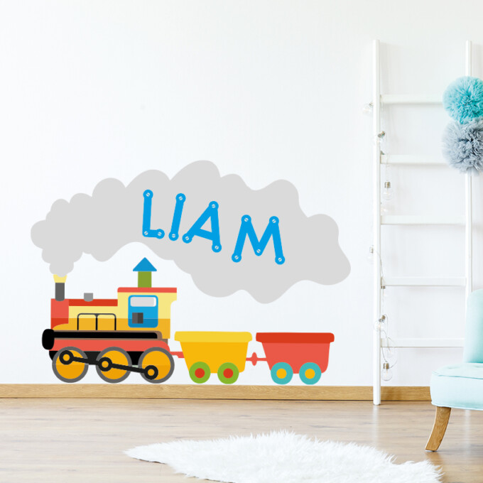 muursticker treinen babykamer kinderkamer kleurrijk speels vrolijke ideeen inspiratie