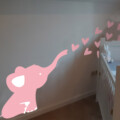 muursticker babykamer olifant ideeen inspiratie lief roze zacht verven meisjeskamer