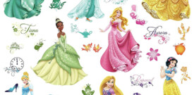 muurstickers princess meisjeskamer roze rapunzel belle jasmine cinderella prinsessen kamer