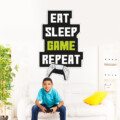 muursticker raamsticker deursticker game eat sleep game repeat ideeen gameroom gamekamer