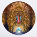 muurcirkel leeuw psychedelisch lion king truffel psiloschibine muurdecoratie kunst woonkamer yoga namaste