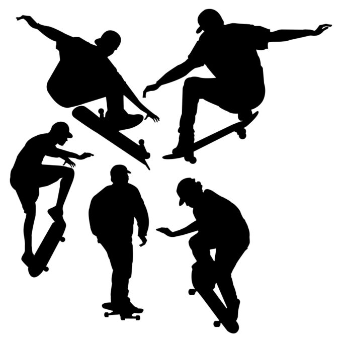 muursticker skateboarders