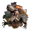 Muursticker dinosaurus klimt uit de muur stoer dino creatief XL