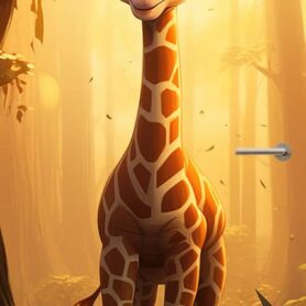 deursticker giraffe jungle creatief kinderkamer