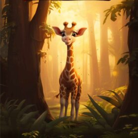 giraffe met naam bordje deursticker jungle creatief kinderkamer