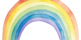muursticker regenboog aquarelle waterverf kinderkamer vrolijk kleurrijk