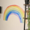 muursticker regenboog sfeerfoto schattig watercolor waterverf muurstickerstunter