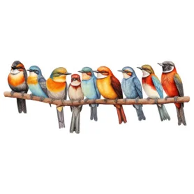 muurstickers vogels op tak kleurrijk kleine vogels woonkamer ideeen muurdecoratie wand