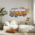 hippie bus volkswagen muursticker sticker on tour camping leuk auto 2